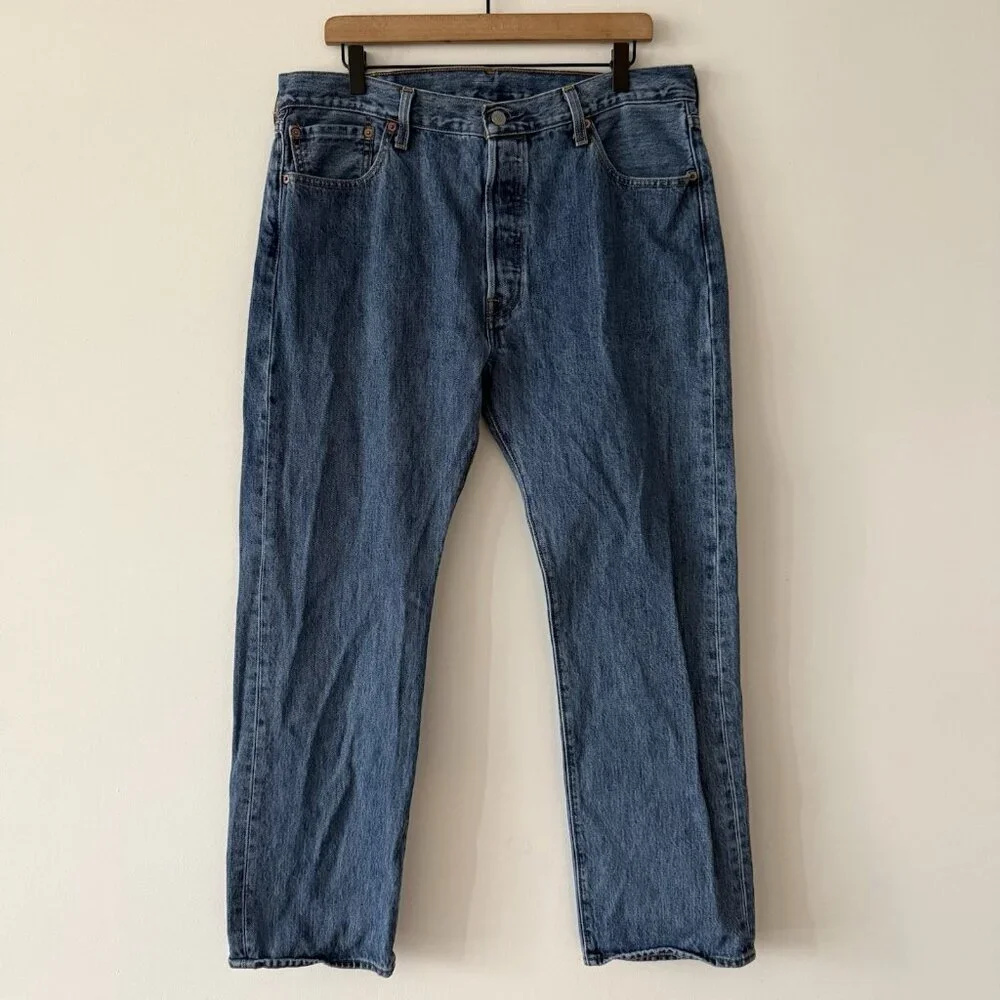 Levi's 501 Men Pants 36X30 Denim Original Fit Straight Button Fly Classic Casual